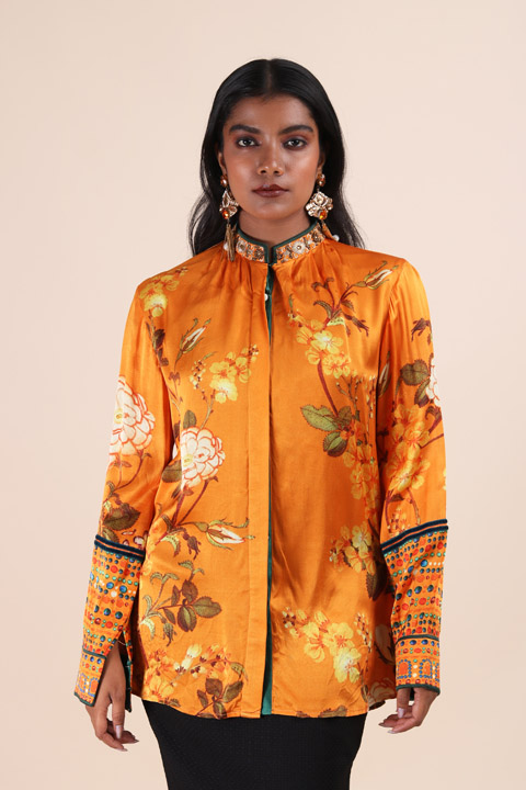 Orange Floral Shirt